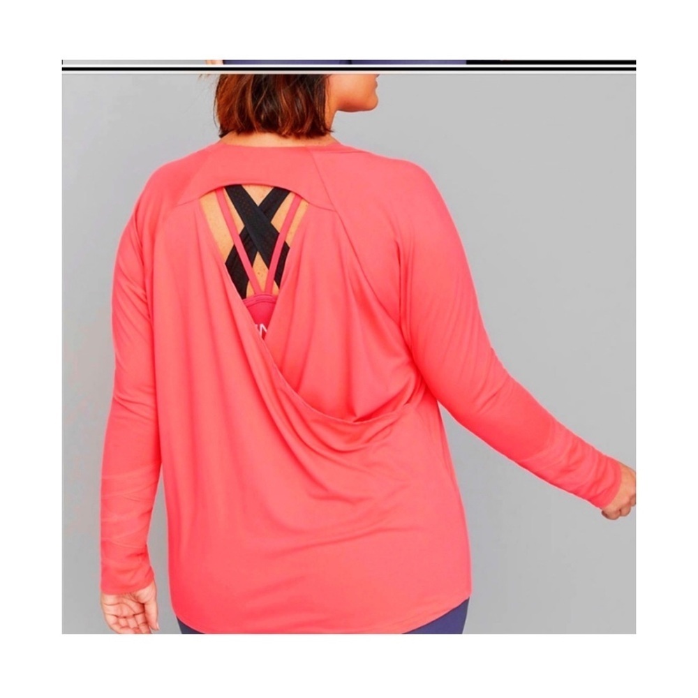 LANE BRYANT LIVI Hot Pink Athletic Top - Picture 2 of 8